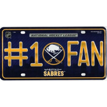 212 Main MTF-7503 6 x 12 in. Buffalo Sabres No.1 Fan Metal License Plate
