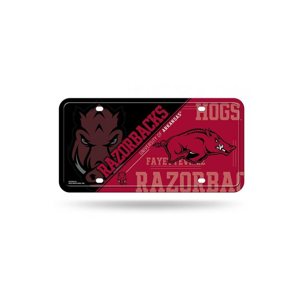 212 Main Mtg360104 6 X 12 In. Arkansas Razorbacks Metal License Plate 094746243609