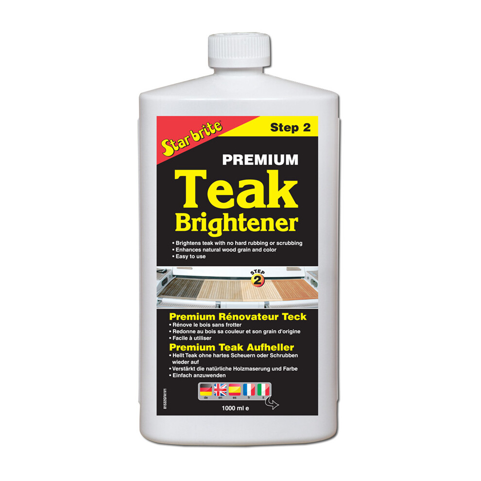 Starbrite Premium Teak Brightener 1L Bottle. Restore Your Faded Teak. 071247815405
