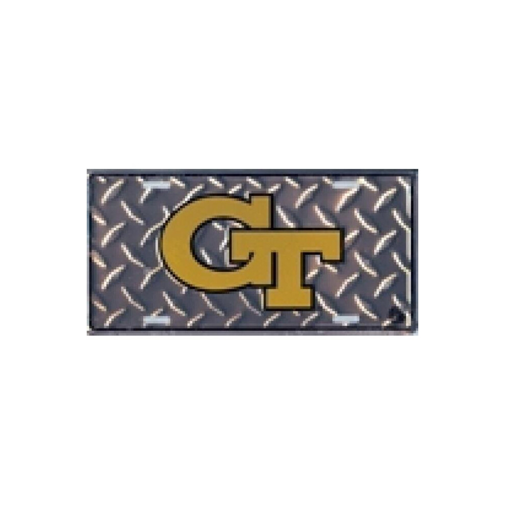 212 Main 2652 6 X 12 In. Georgia Tech Jackets Diamond License Plate Yellow 783935036367