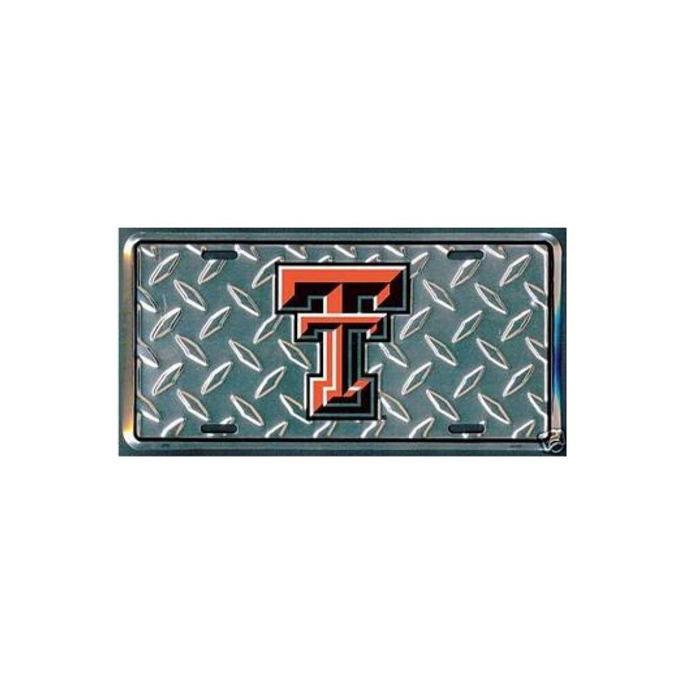 212 Main Lp2721 6 X 12 In. Texas Tech Raiders Diamond License Plate Red 783935036800