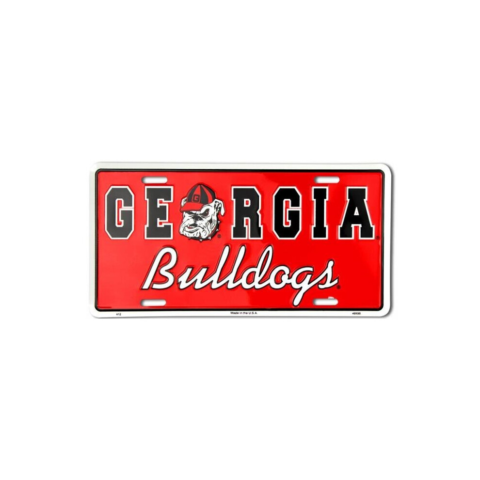 212 Main 412 6 X 12 In. Georgia Bulldogs License Plate Red 783935036022