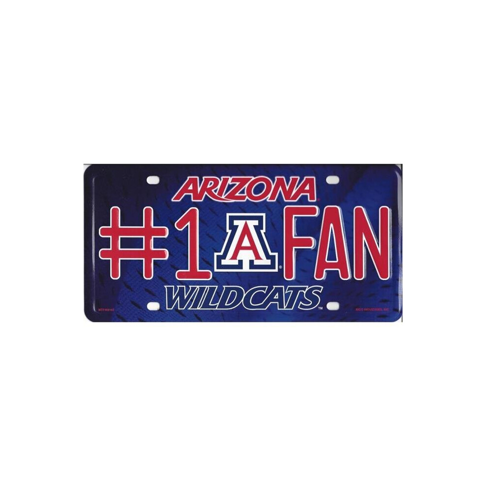 212 Main Mtf460102 6 X 12 In. Arizona Wildcats No.1 Fan Metal License Plate 094746302856