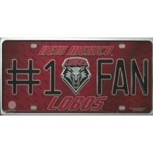 212 Main MTF440101 6 x 12 in. New Mexico Lobos No.1 Fan License Plate