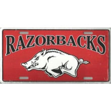 212 Main 2108 6 x 12 in. Arkansas Razorbacks College License Plate