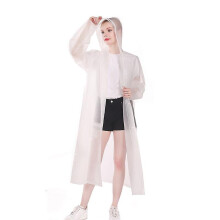 (White) Adult Raincoat Reusable Hooded Rain Poncho Hiking Travel Thickened Rain Coat