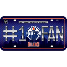 212 Main MTF7903 6 x 12 in. Edmonton Oilers No.1 Fan Metal License Plate