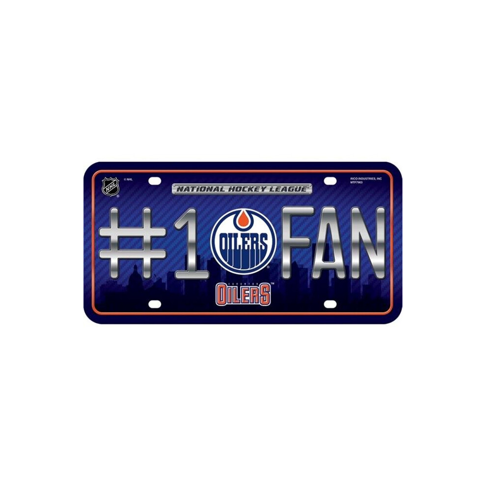 212 Main Mtf7903 6 X 12 In. Edmonton Oilers No.1 Fan Metal License Plate 094746302542