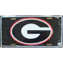 212 Main 445 6 x 12 in. Georgia Bulldogs Logo on Black License Plate