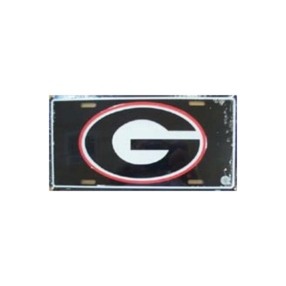 212 Main 445 6 X 12 In. Georgia Bulldogs Logo On License Plate Black 783935036060