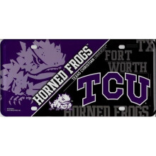 212 Main MTG260504 6 x 12 in. TCU Texas Christian University Horned Frogs Metal License Plate