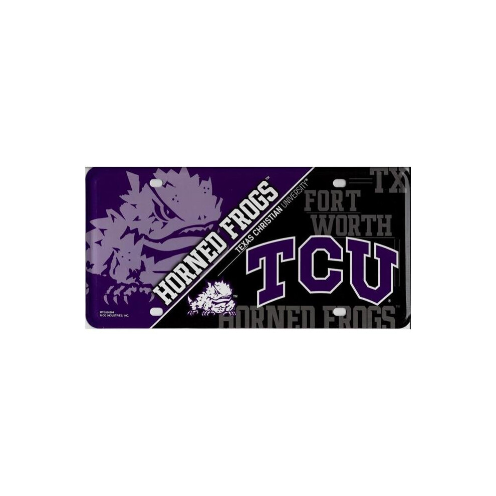 212 Main Mtg260504 6 X 12 In. Tcu Texas Christian University Horned Frogs Metal License Plate 094746237028