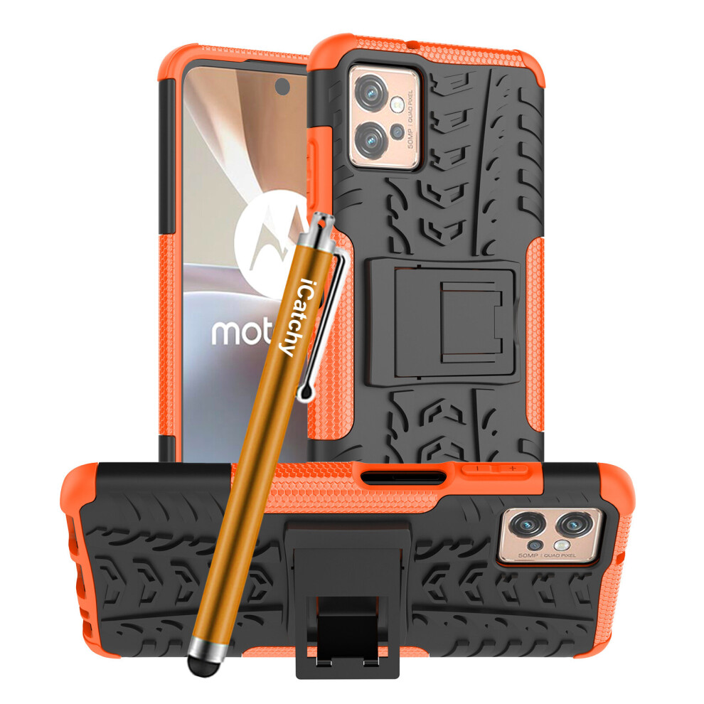 (Orange) Motorola Moto G32 Heavy Duty Shockproof Phone Case Orange 5056298014811