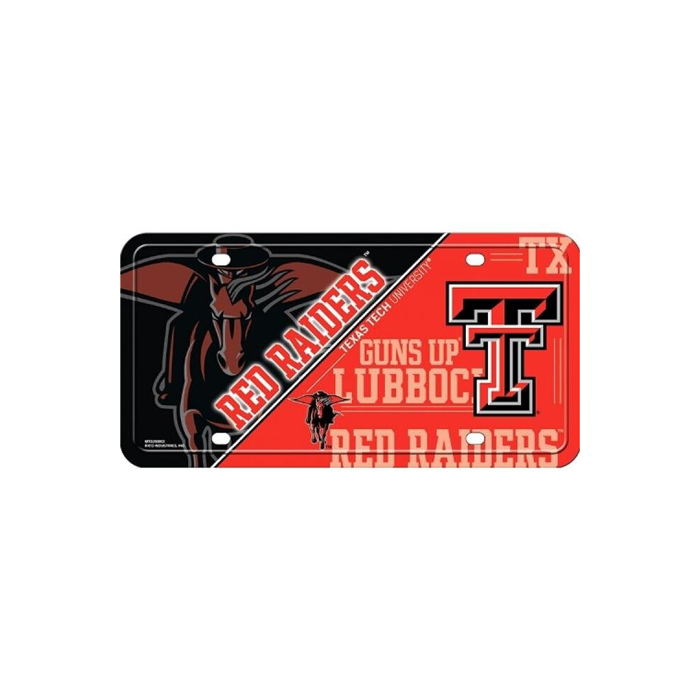 212 Main Mtg260802 6 X 12 In. Texas Tech Raiders Metal License Plate Red 094746211929