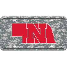 212 Main MTG109448C 6 x 12 in. Nebraska Cornhuskers Camo Metal License Plate