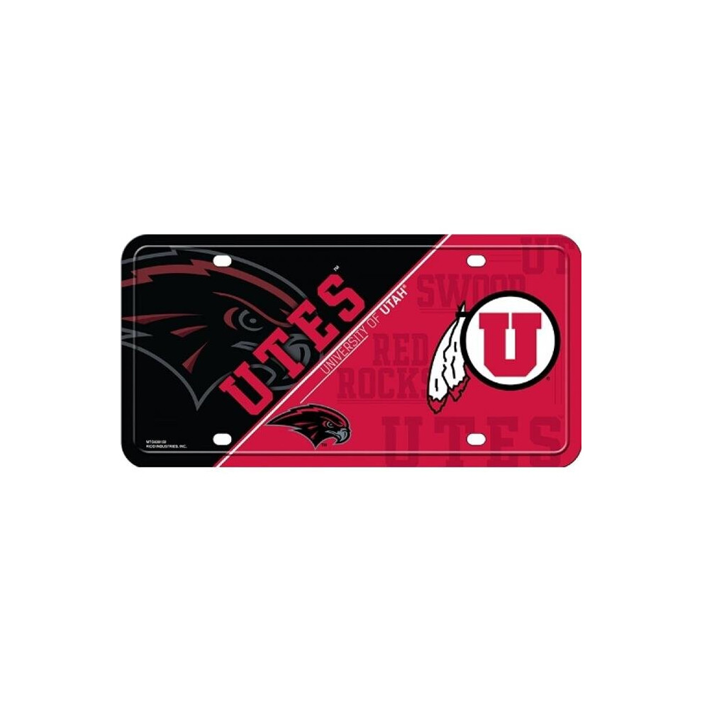 212 Main Mtg530102 6 X 12 In. Utah Utes Metal License Plate 094746515232