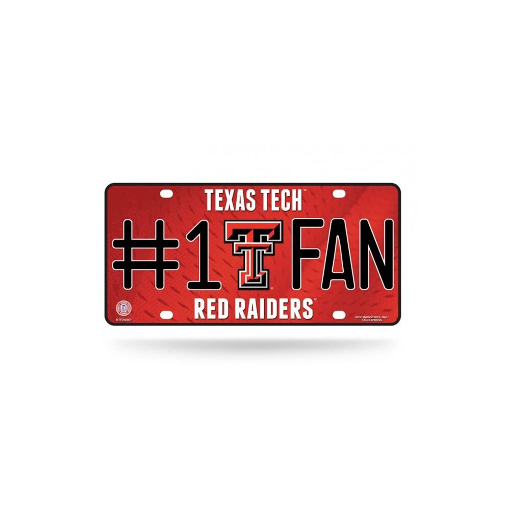 212 Main Mtf260801 6 X 12 In. Texas Tech Raiders No.1 Fan License Plate Red 094746301217