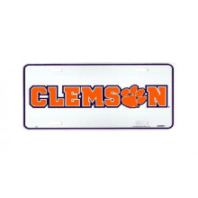 212 Main 406-2 6 x 12 in. Clemson Tigers Paw Metal License Plate