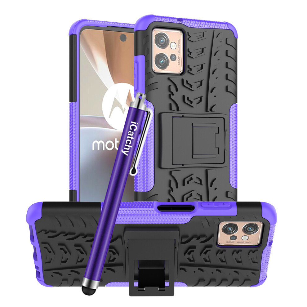 (Purple) Motorola Moto G32 Heavy Duty Shockproof Phone Case Purple 5056298014798
