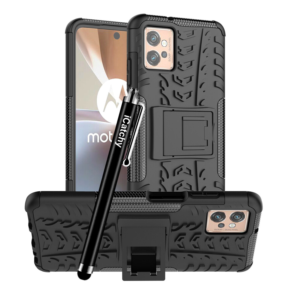 (Black) Motorola Moto G32 Heavy Duty Shockproof Phone Case Black 5056298014767