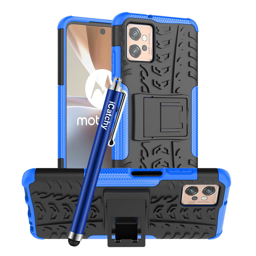 (Blue) Motorola Moto G32 Heavy Duty Shockproof Phone Case Blue 5056298014774