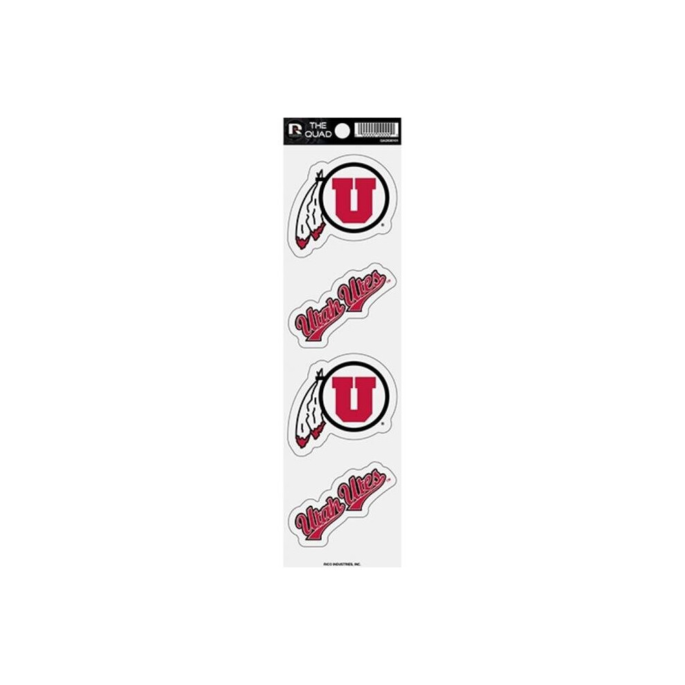 212 Main Qad530101 2.5 In. Utah Utes Quad Decal Set 767345127402