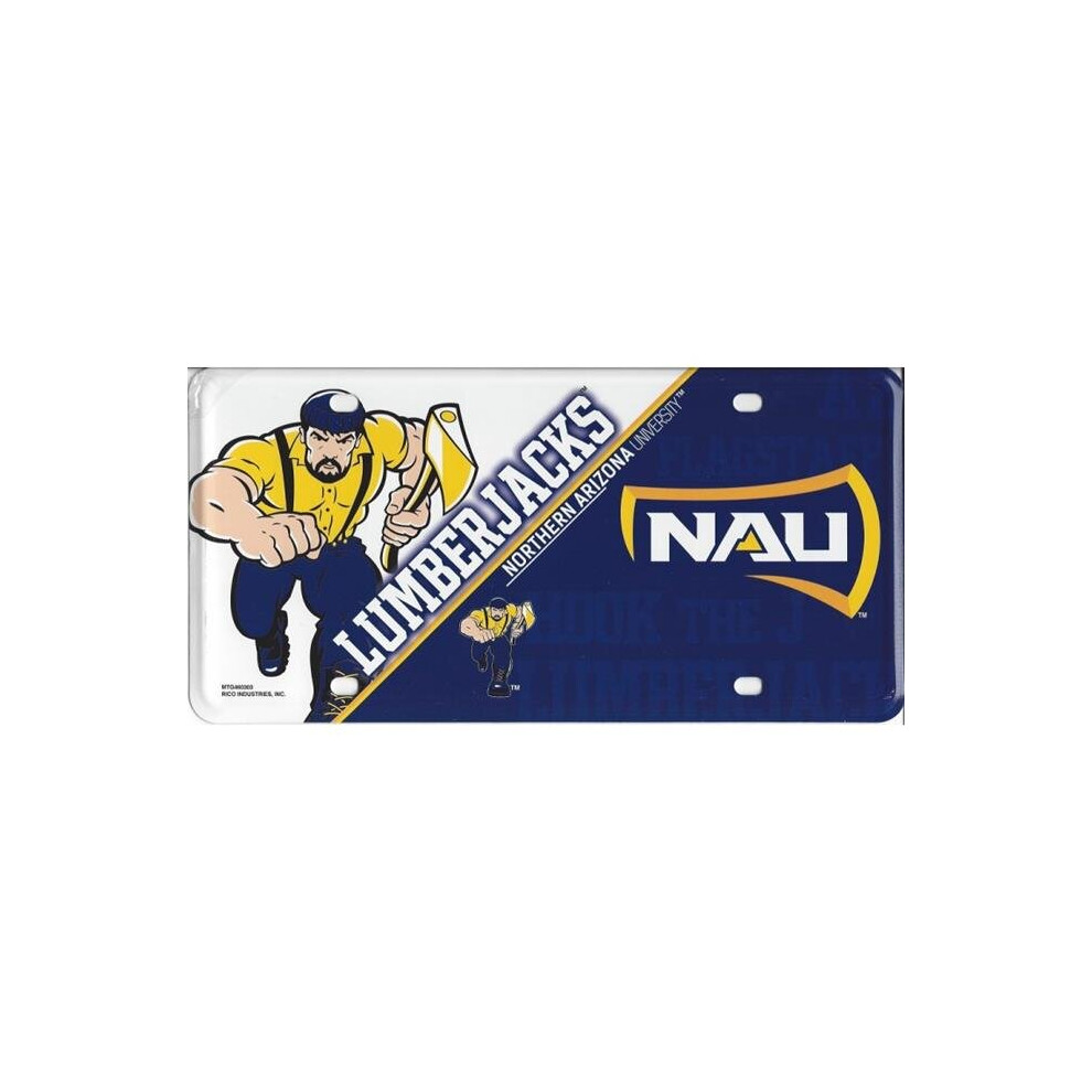 212 Main Mtg460303 6 X 12 In. Northern Arizona Lumberjacks Metal License Plate 094746613624