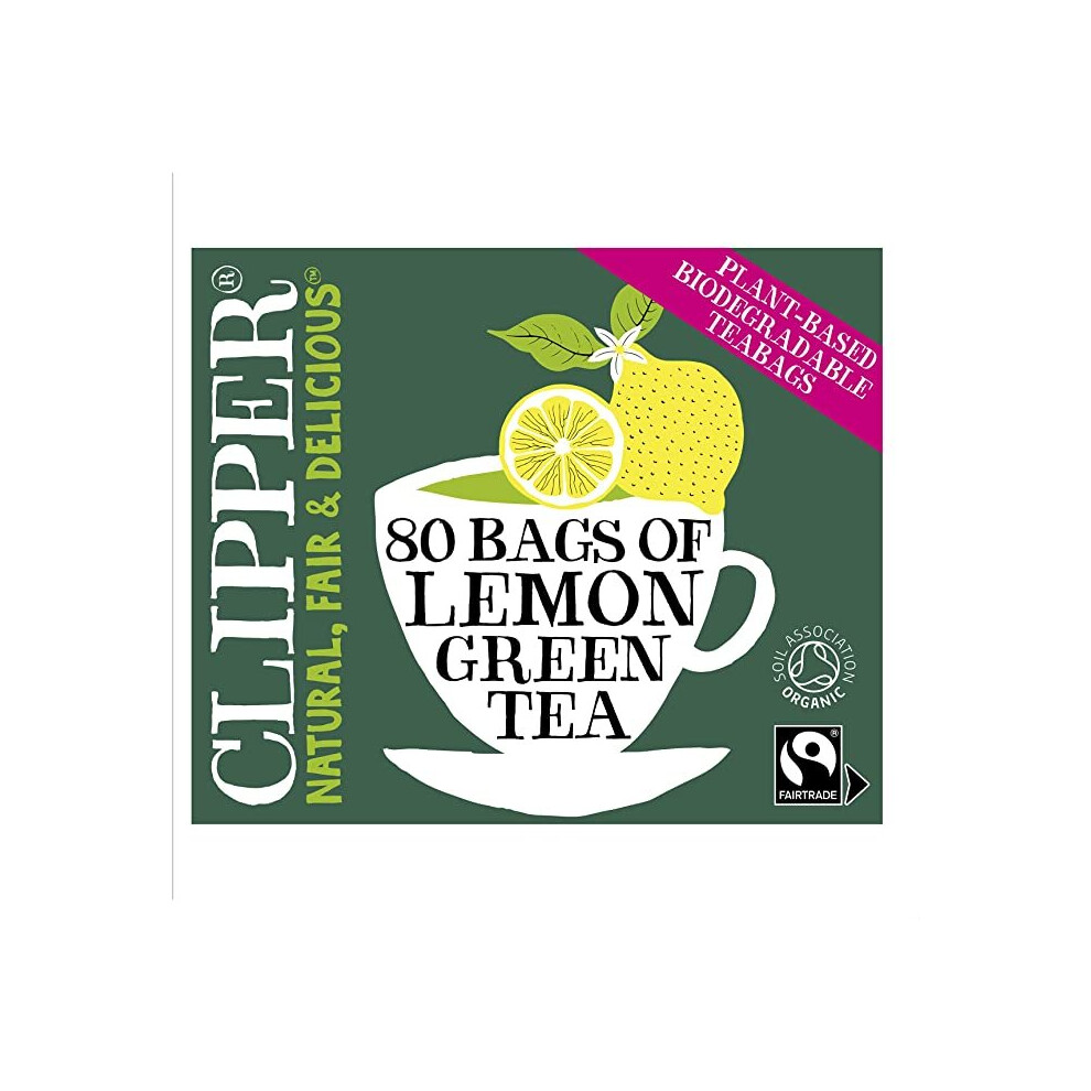 Clipper Fairtrade organic Loose Leaf Green & Lemon Tea 80g (Pack of 6)