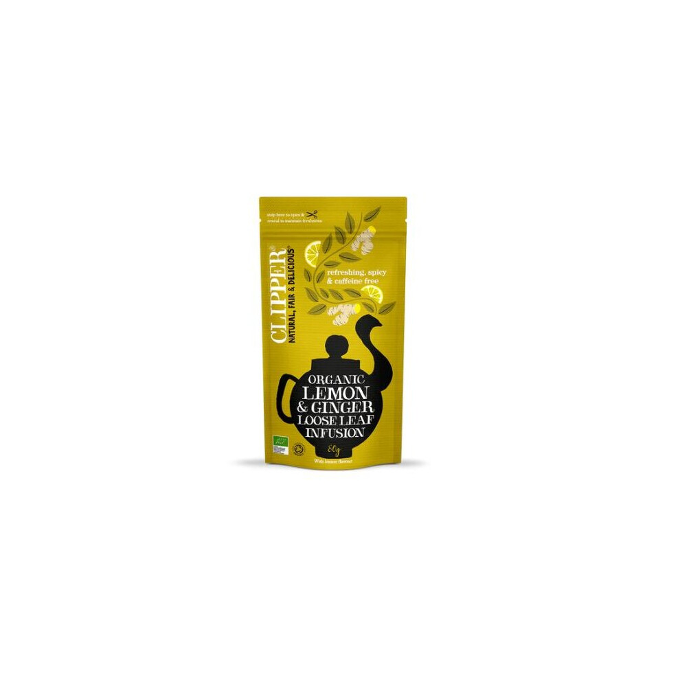 Clipper Organic Lemon Ginger Loose Leaf Tea 80g (Pack of 6)