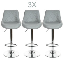 PACK OF 3 GREY MADRID GAS LIFT BAR STOOLS BREAKFAST KITCHEN BAR ETC