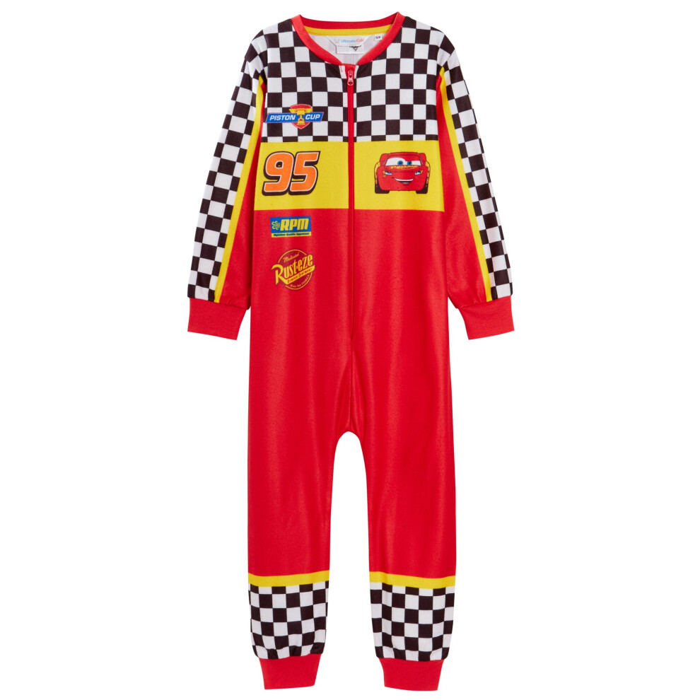 (2-3 Years) Boys Disney Cars Dress Up All In One Kids Lightning McQueen Fleece Sleepsuit Pjs