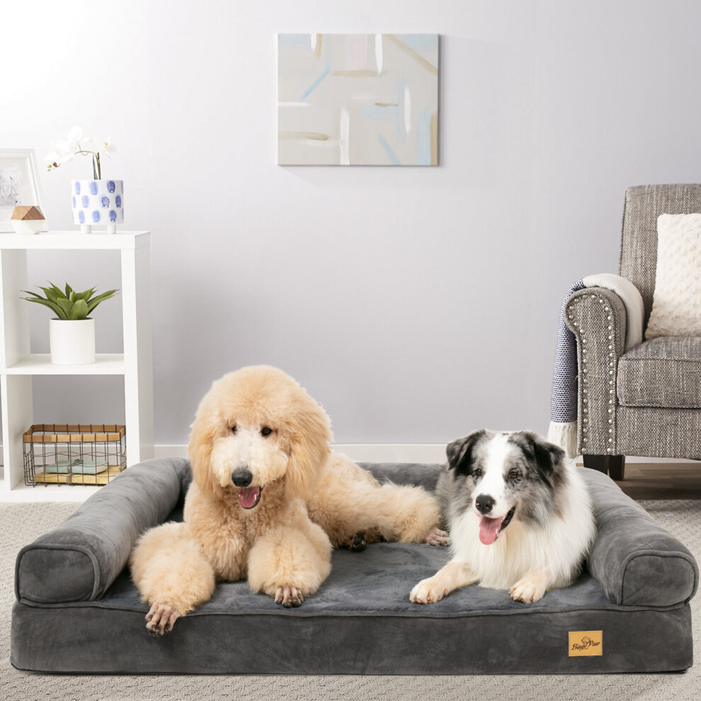 Bingopaw (3Xl(145X120x12cm)) Orthopedic Pet Dogs Sofa Bed With Washable Cover Grey