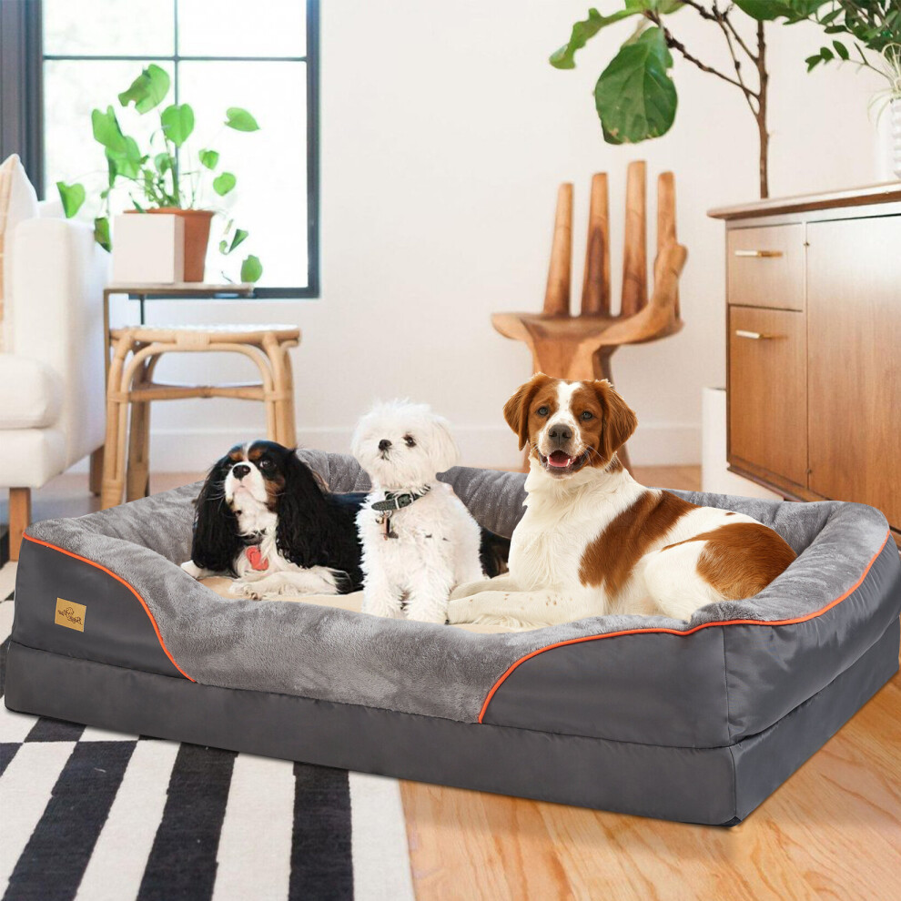 (M(69X51X8cm)) Luxury Large Orthopedic Dog Bed Warm Washable Pet Sofa