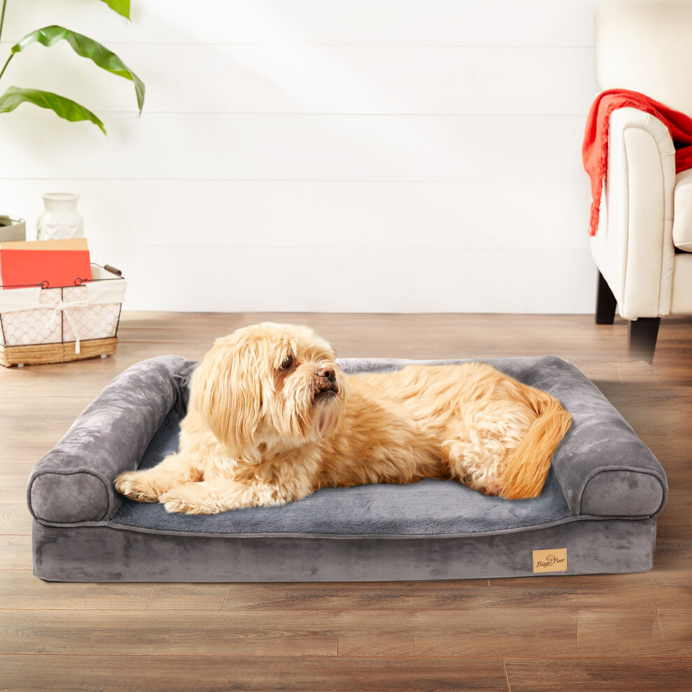 Bingopaw (2Xl(135X100x12cm)) Orthopedic Pet Dogs Sofa Bed With Washable Cover Grey