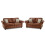 Furniture 786 (Tan Brown) Oakland Suede Leather 3 2 Seater Sofa Set 1