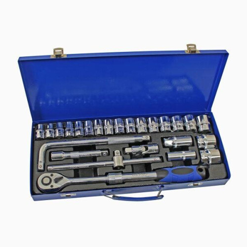 us pro US PRO Tools 25pc 1/2" dr Extendable Ratchet Socket Set 10 - 32mm Sockets 6pt 3951 1