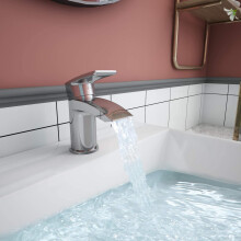 Modern Bathroom Taps with 2 Hoses Single Basin Sink Mono Mixer Chrome