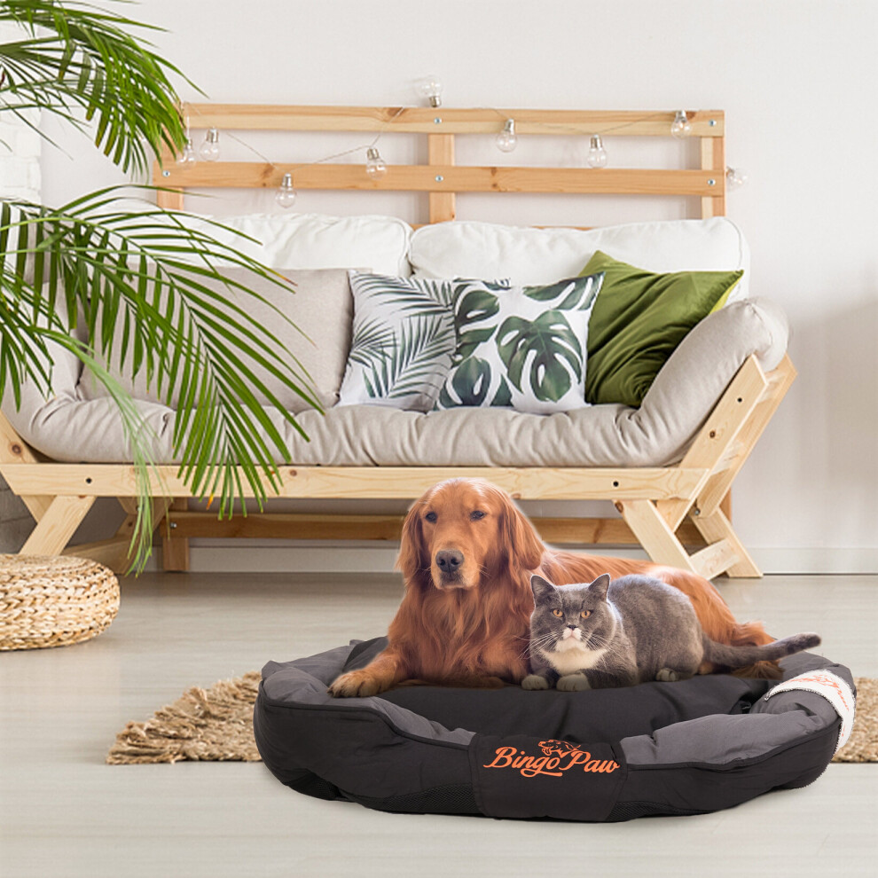 Photos - Bed & Furniture Round Non-Slip Pet Bed Bolster with Waterproof Cover Black(2XL)