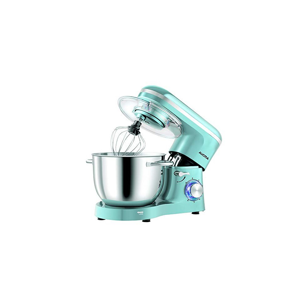 Aucma Stand Mixer, 6.2L Food Mixer, Electric Kitchen Mixer with Bowl, Dough Hook, Wire Whip & Beater (6.2L, Blue)