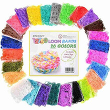 V?ve gummib?nd 12750 pc gummib?ndfyldningss?t i 26 farver med 500 klip 6 kroge inscraft v?vb?nd