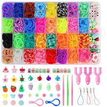 ProChosen Loom Band Kit,2800+ Loom Rubber Bands in 32 Colors for DIY Friendship Bracelet Making Kits,Loom Bands Starter Set with Bead/Crochet Acc