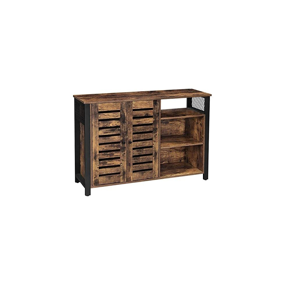 VASAGLE Storage Cabinet, Sideboard with 2 Doors, Adjustable Shelves, for Dining Room, Living Room, Kitchen, 110 x 33 x 75 cm, Industrial Sty