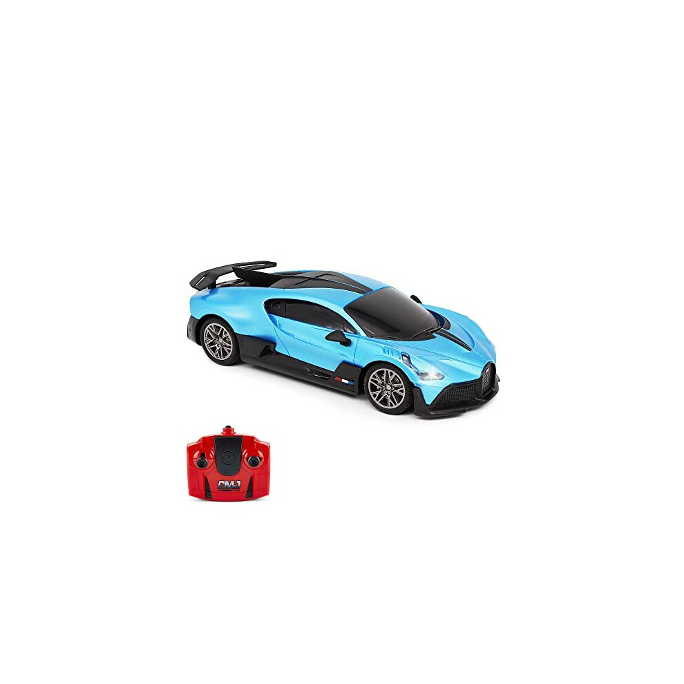 Cmj Rc Cars Bugatti Divo Remote Control Radio Car 1:24 Officially Licensed 1:24 Scale Working Lights 2.4Ghz Blue