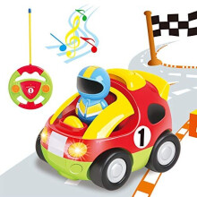 SOKA My First Remote Controlled Car for Toddlers with Light and Sound Toy car Birthday Gift Present for Boys Girls - Rouge