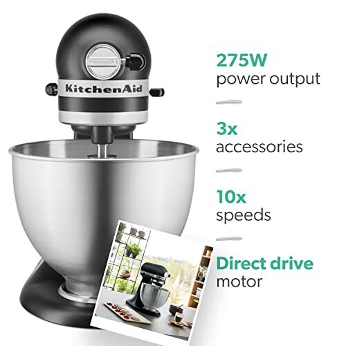 KitchenAid KitchenAid Classic Stand Mixer with 4.3L Bowl in Matte Black 1