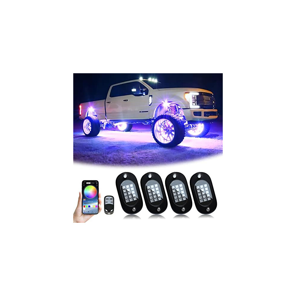 Rgb Led Rock Kits Car Neon Underglow S Waterproof Underbody Car Chassis For Car Truck Atv Suv - 4 Pods Light 605660911217