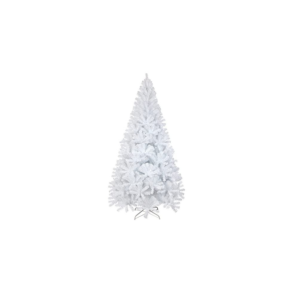 LOKIPA White Christmas Tree, 7ft Artificial Bushy Christmas Tree with 1600 Tips and Christmas Tree Metal Stand