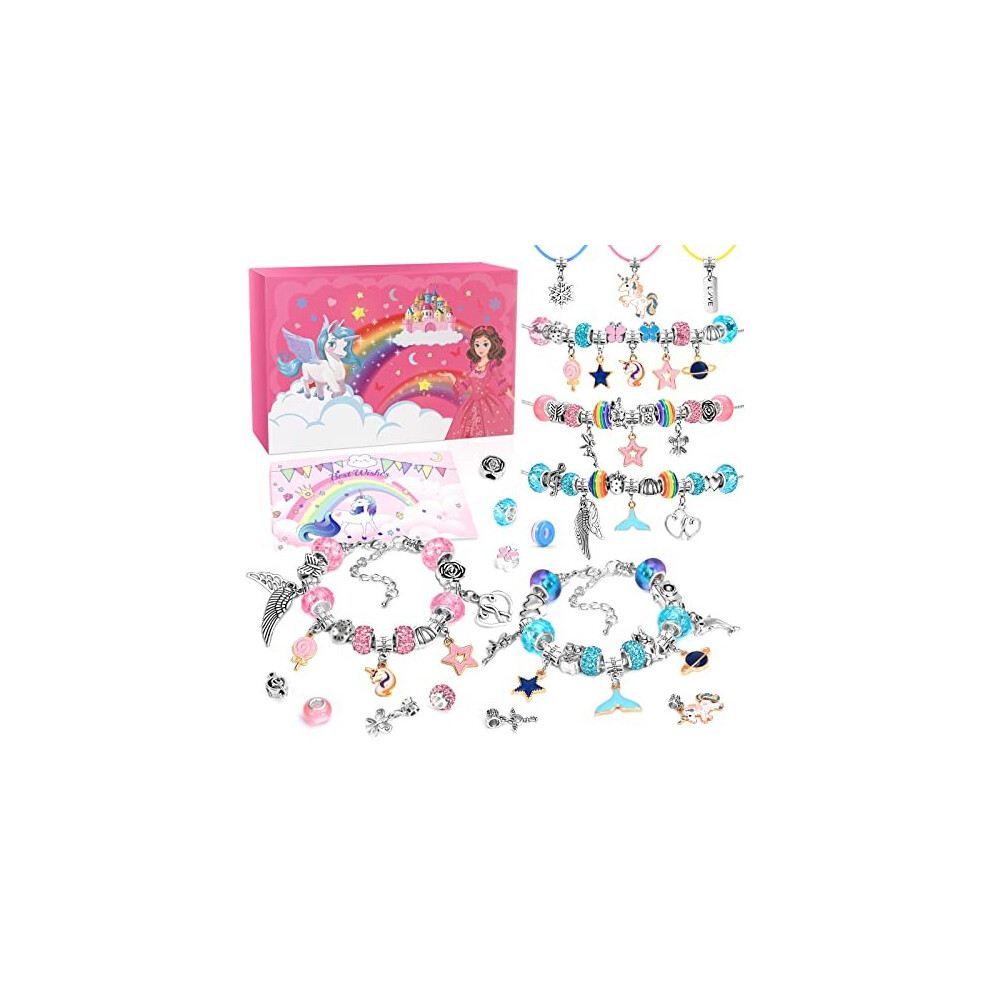 Inomo Unicorn Gifts For Girls Jewellery Bracelet Making Kit, Gifts For Teenage Girls Gifts, Christmas Stocking Fillers For Teenage Girls Arts And Craft