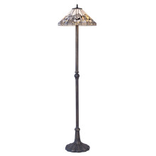 Tiffany by Tiff Art Deco Floor Lamp - Antique Brass