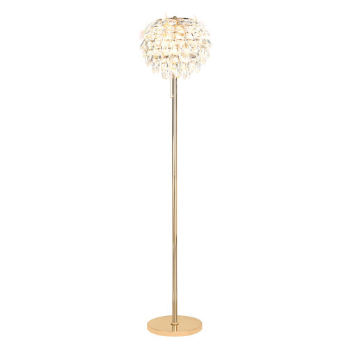 Visconte Maine Crystal Effect Floor Lamp - Polished Gold